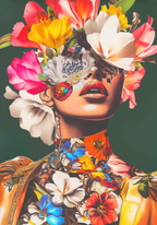 Floral Mask Portrait Poster