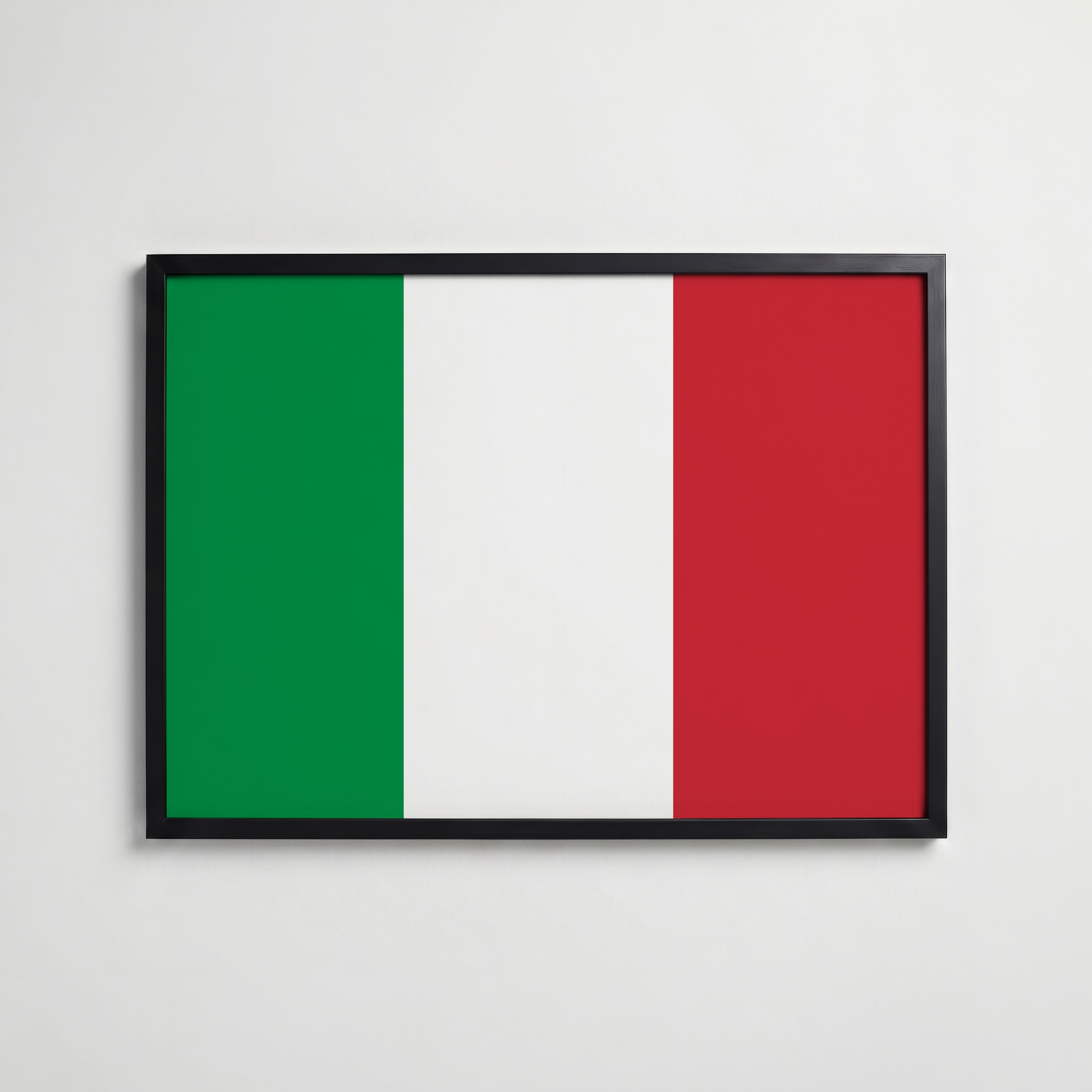 Italy National Flag Poster i svart ram – stilren konsttryck som väggdekor från Bozetto