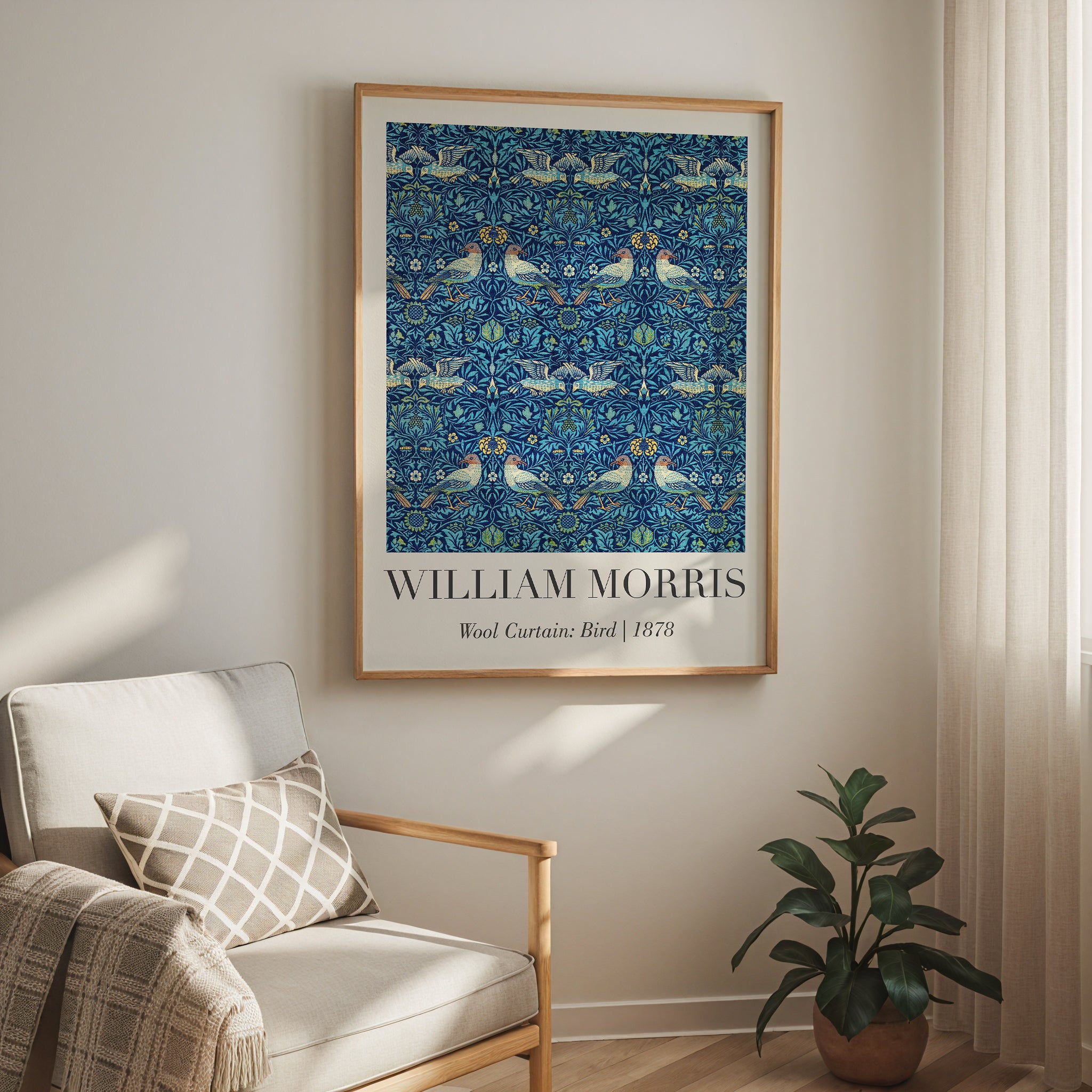 William Morris Wool Curtain: Bird 1878 Poster