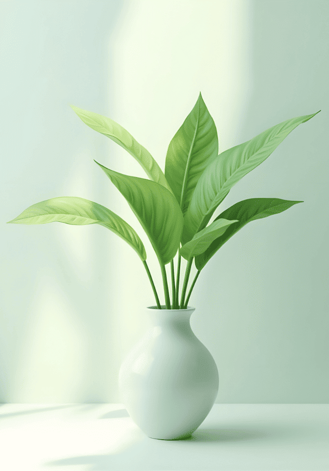 Lily Plant In Vase Poster