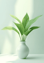 Lily Plant In Vase Poster
