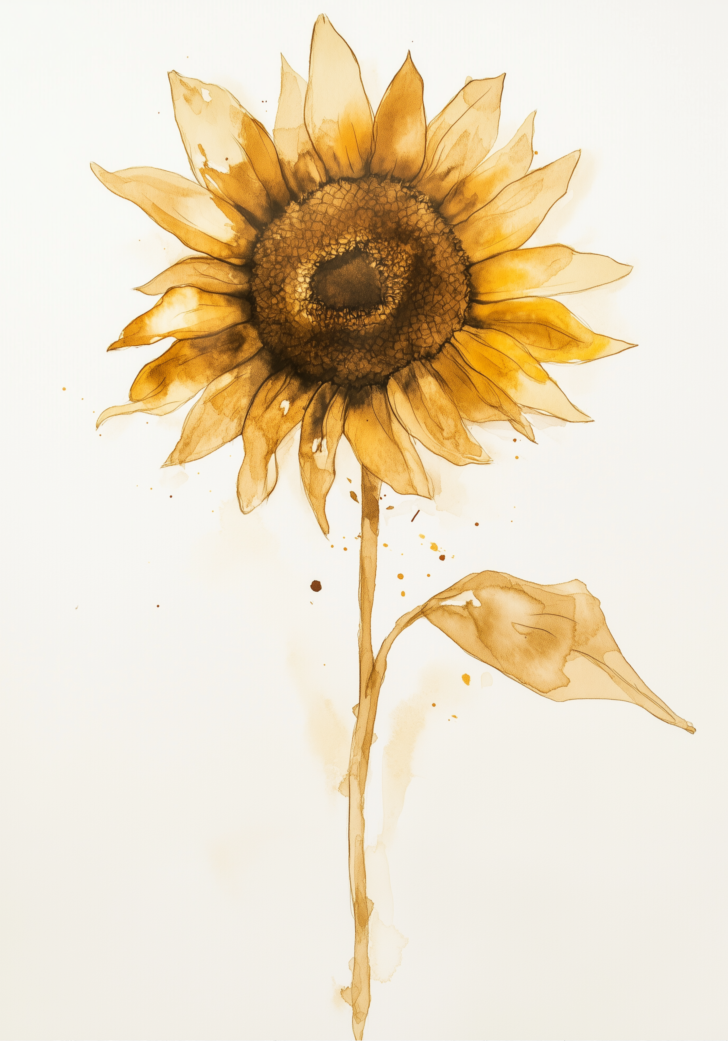 Watercolor sunflower Floral Harmony