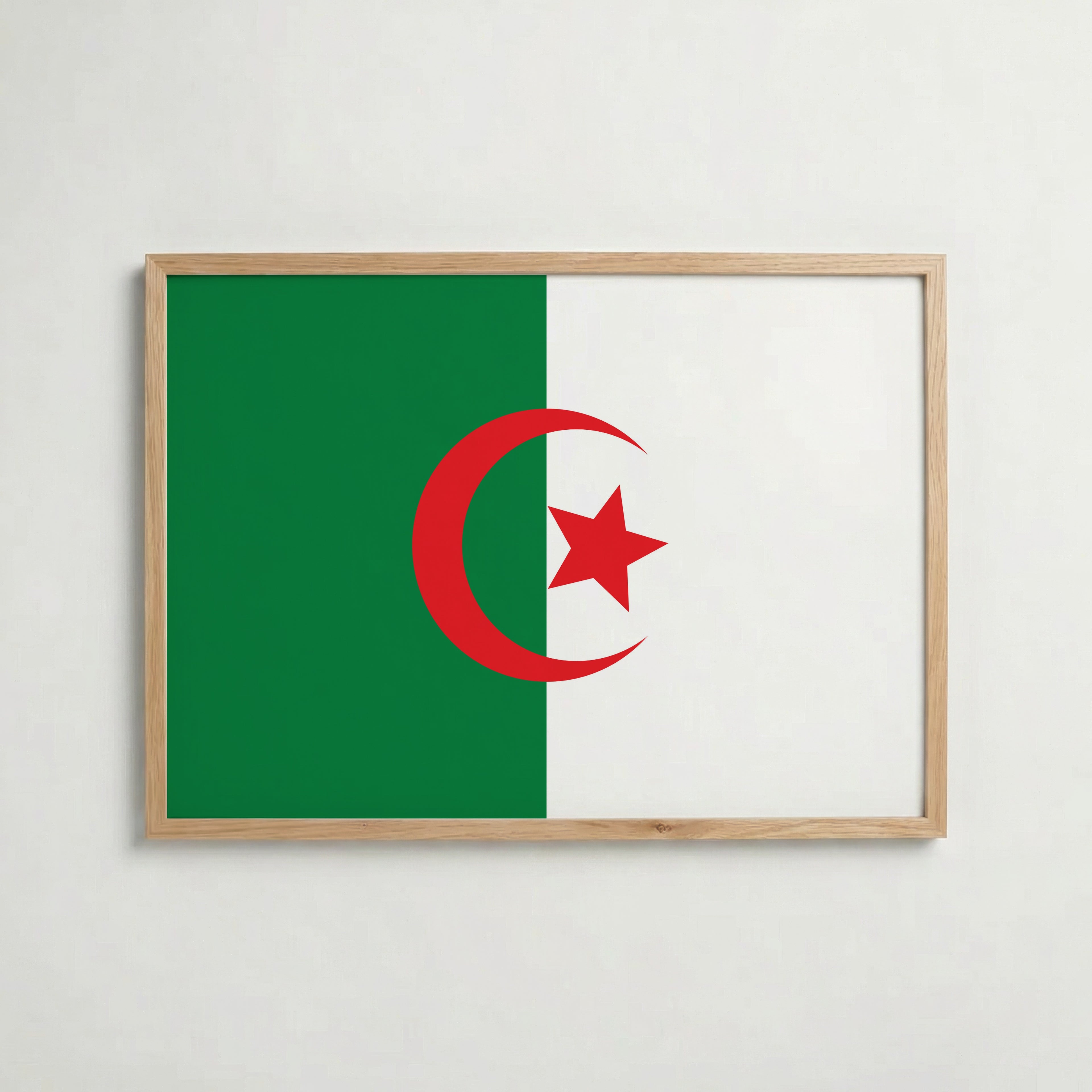 Algeria National Flag Poster i ekram – inramad konsttryck för stilren inredning hos Bozetto