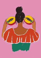 Tropical Papaya Girl Poster