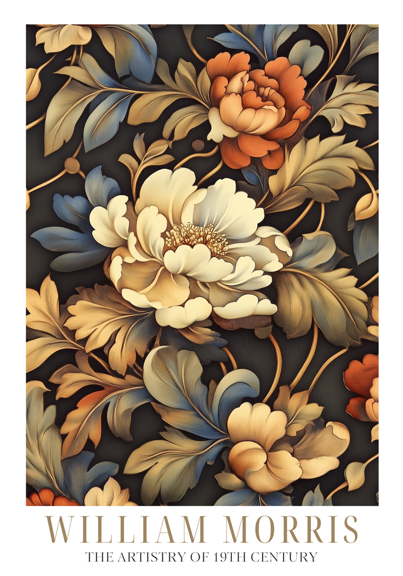 Golden Flowers Pattern William Morris Poster