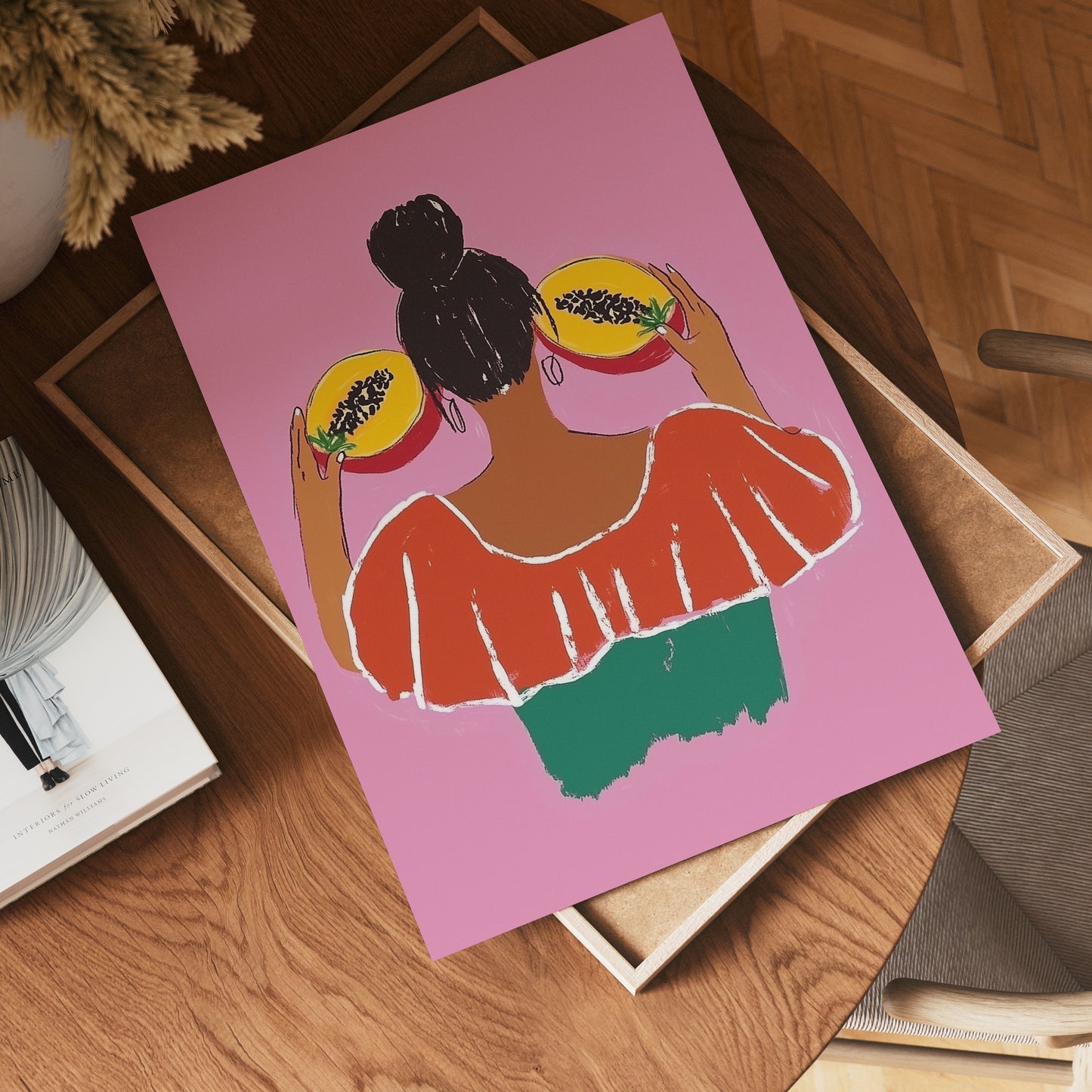 Tropical Papaya Girl Poster