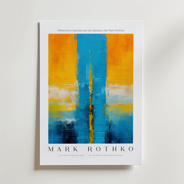 Skybreak Mark Rothko Poster från Bozetto visar en abstrakt design med livfulla gula och blå toner på FSC-certifierat premiumpapper. 