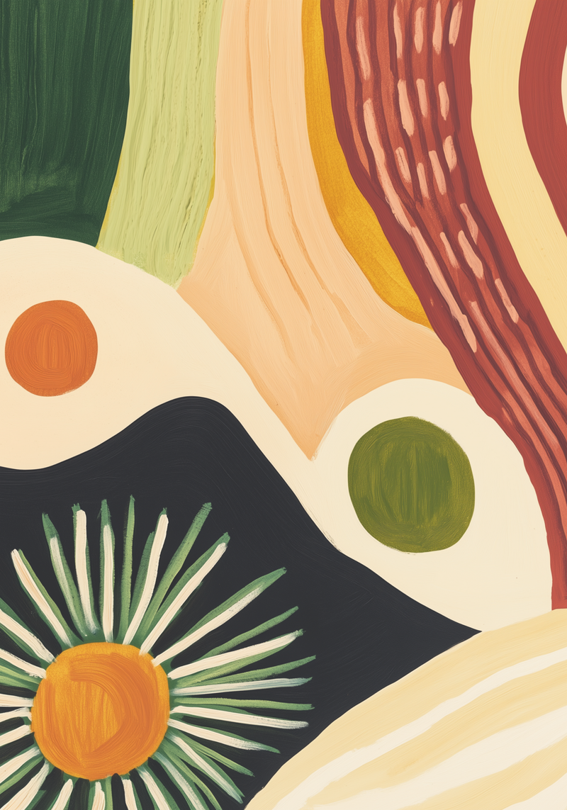 Abstract Botanic Swirl Poster