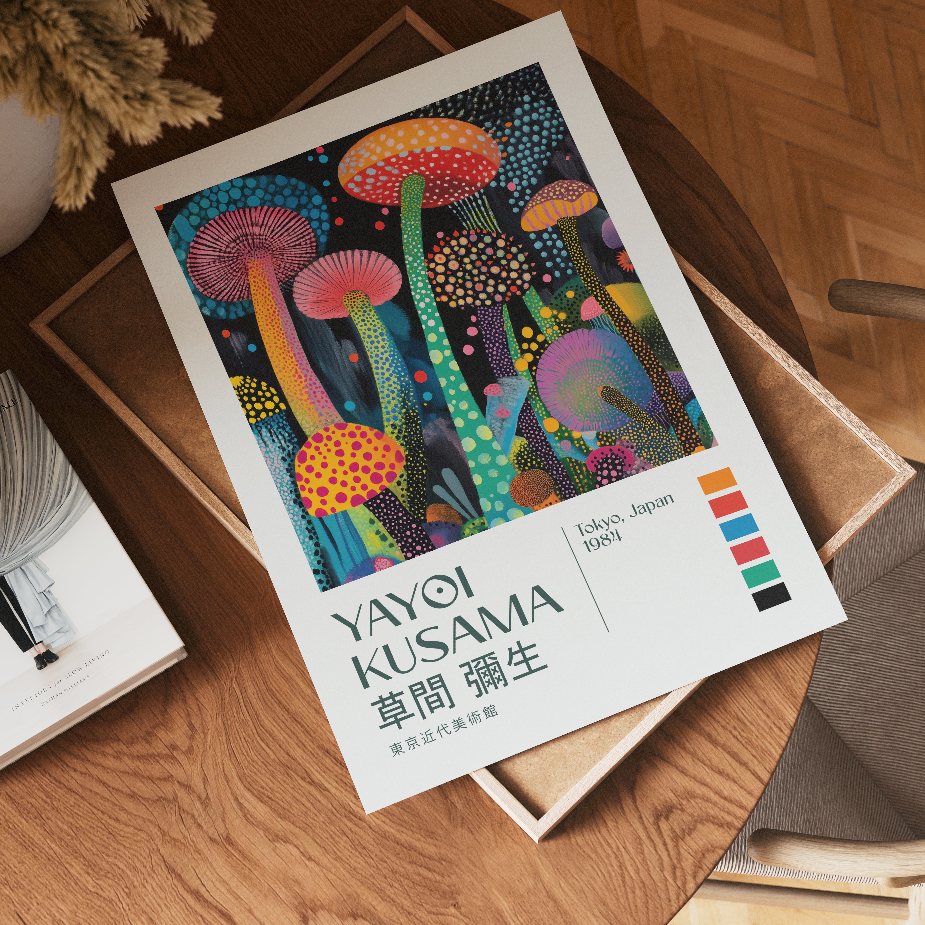 Yayoi Kusama Psychedelic Mushroom Garden Poster