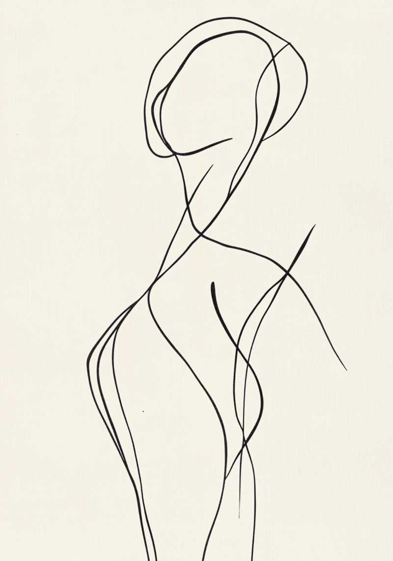 Abstract Curvy Female Poster