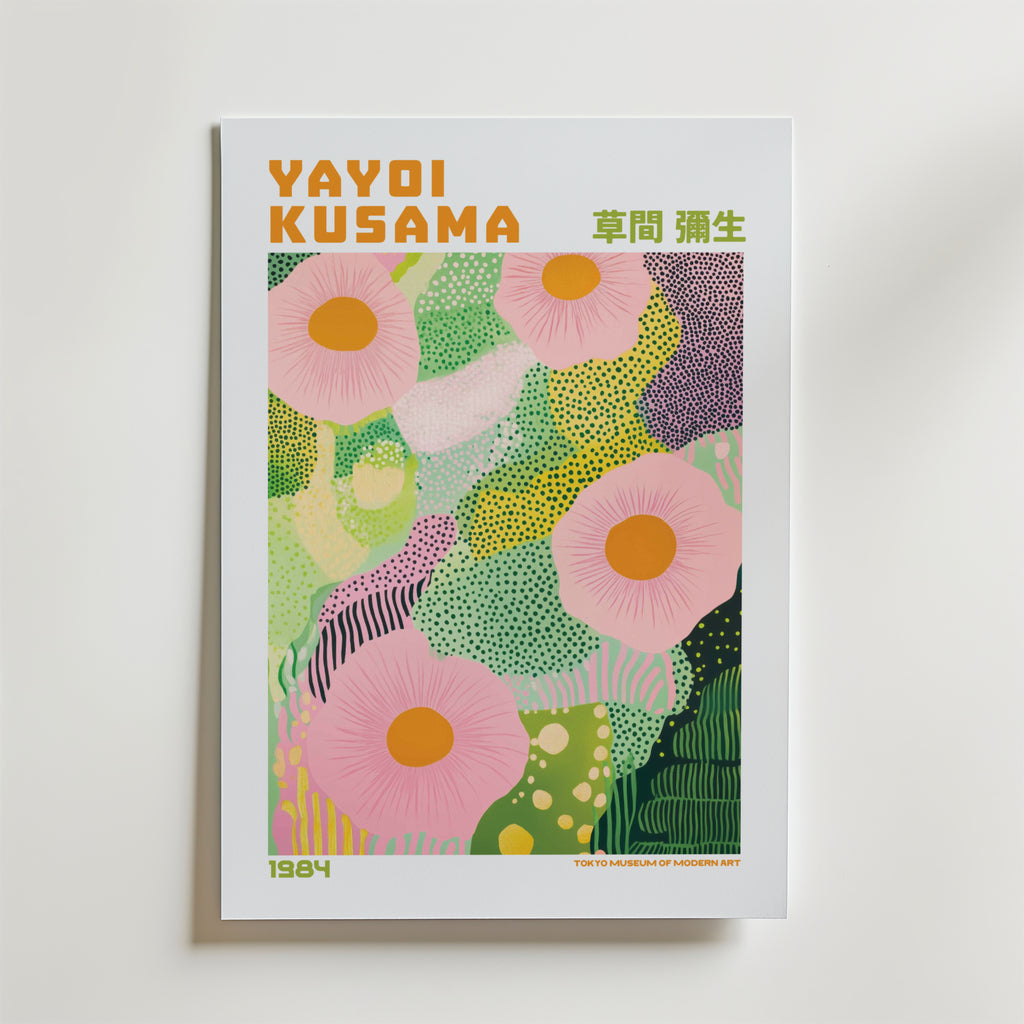 Yayoi Kusama Green Blossom Harmony Poster