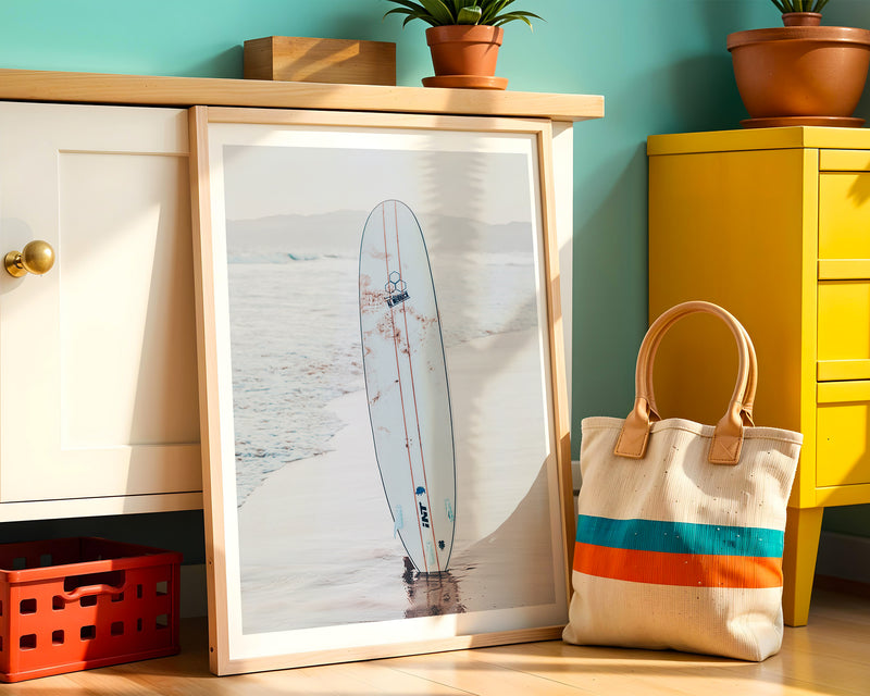 Surfboard Serenity Poster