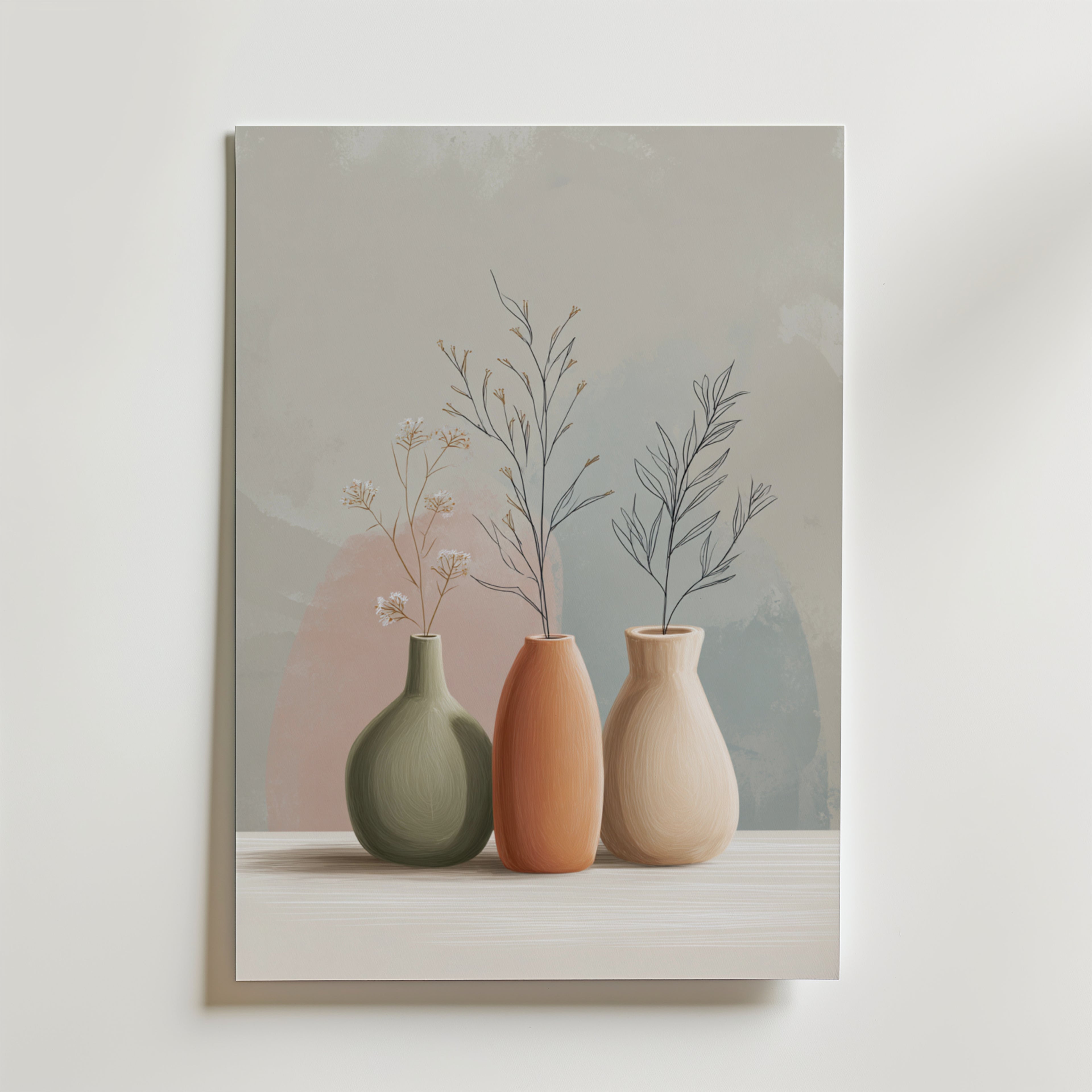 Soft Stillness Vases Poster