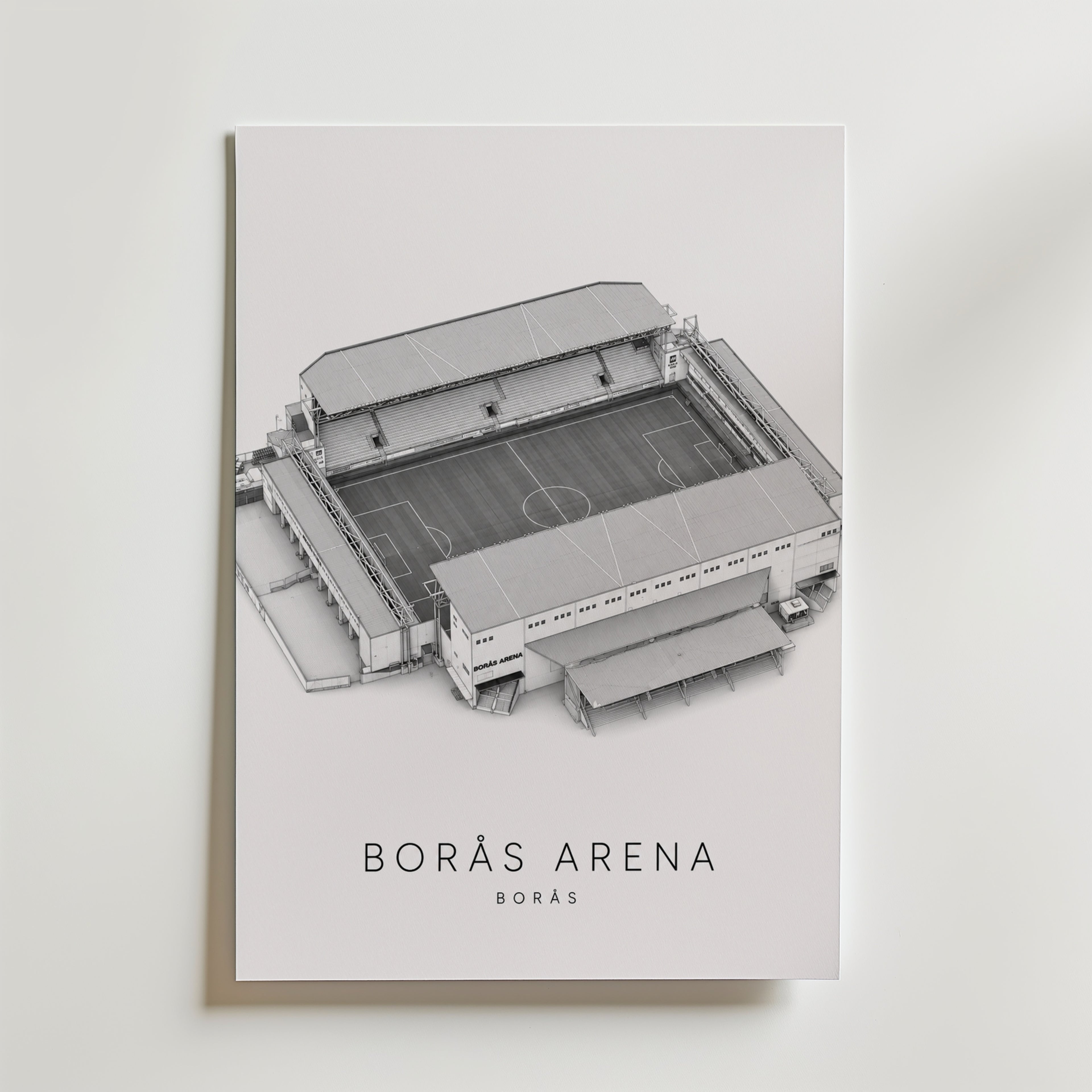 Borås Arena affisch inramad i neutral ram – se hur konsttrycket ser ut, Bozetto i hög tryckkvalitet
