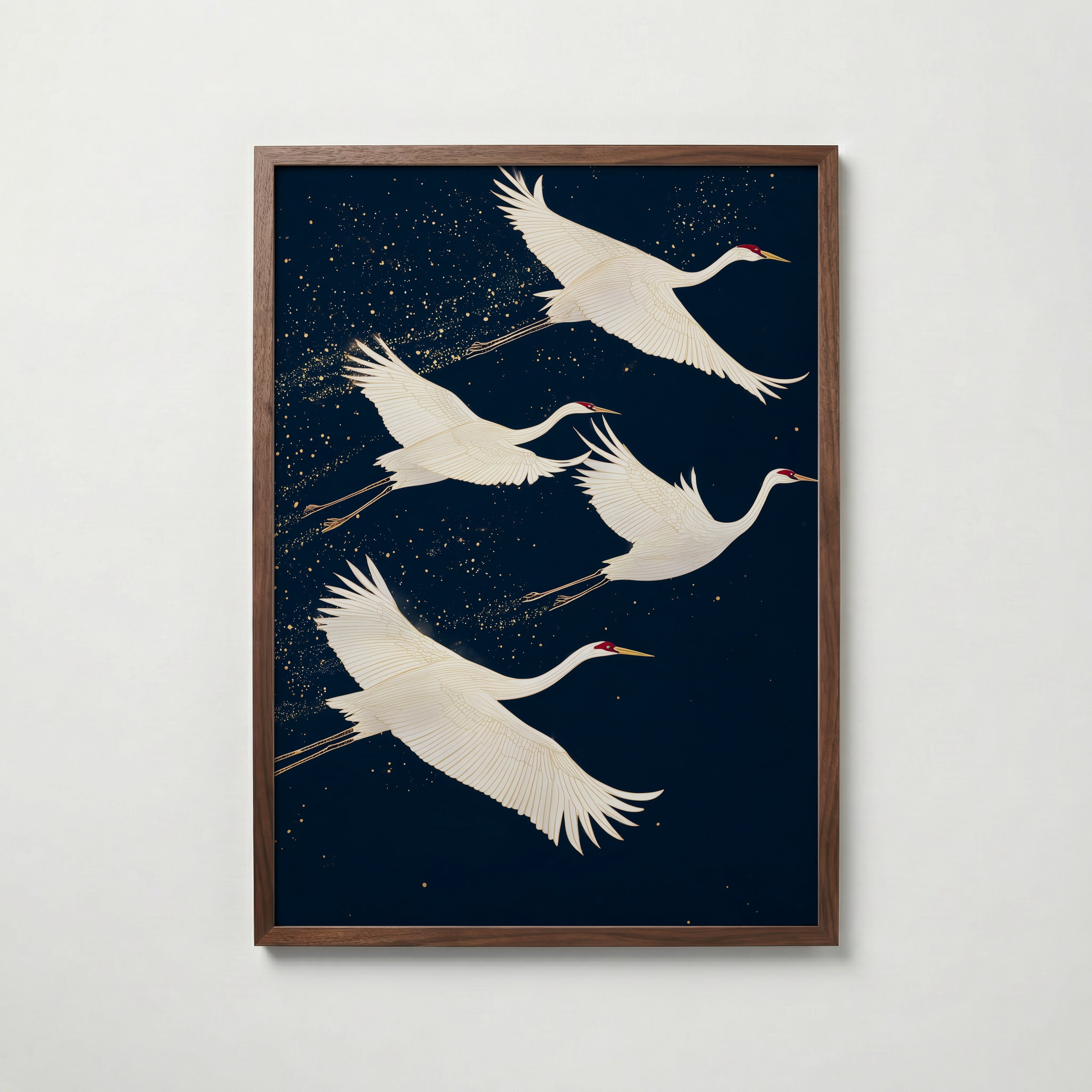 Midnight Cranes – affisch med snyggt motiv, köp enkelt hos Bozetto i flera storlekar