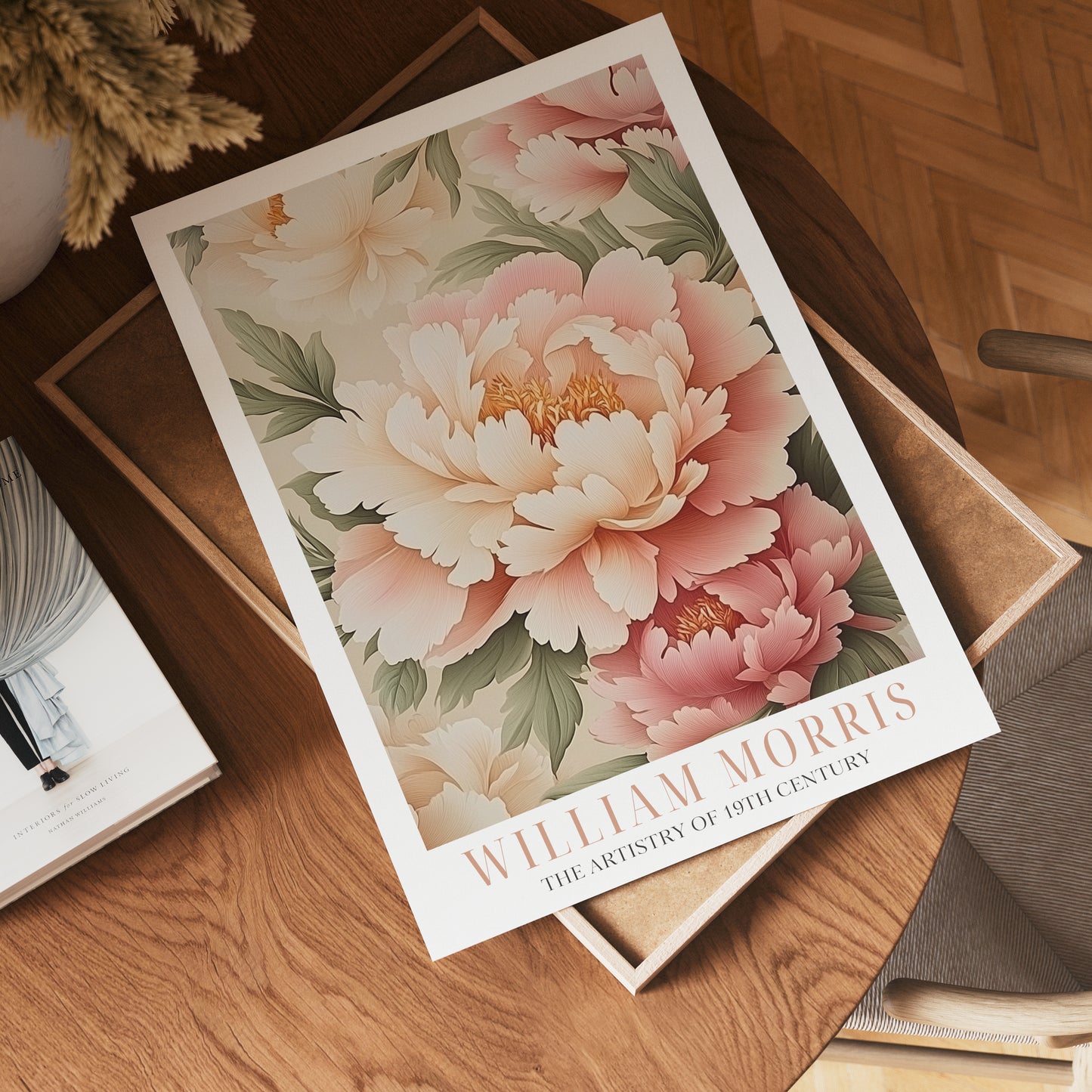 Pink Blossom Symmetry William Morris Poster