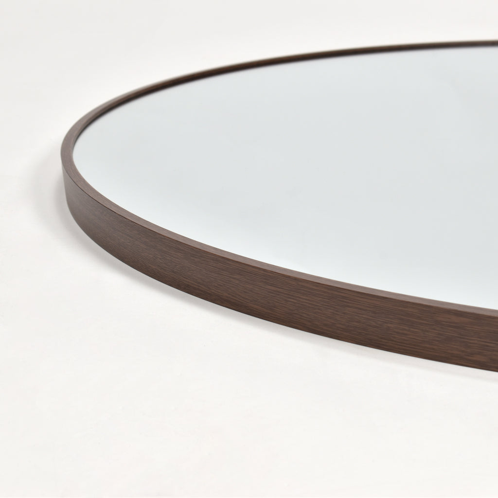 Spegel Rund Valnöt Deluxe  80 cm