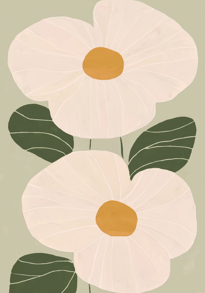 Minimalist green leaves Poster