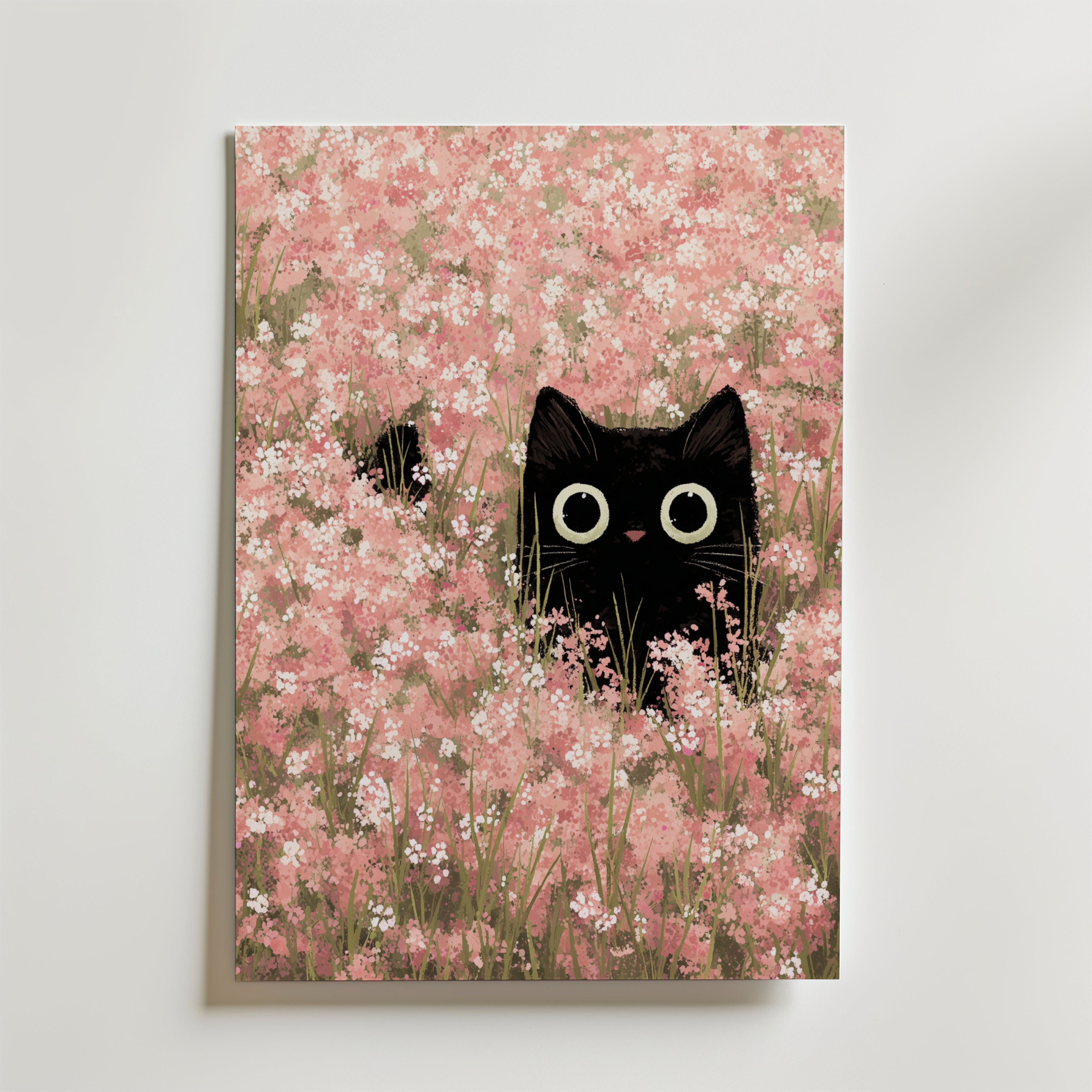 Hidden Blossom Cat Poster