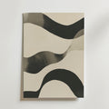 Flowing Waves Poster by Bozetto har cremefärgade och svarta vågiga linjer i ett abstrakt mönster på en kvadratisk canvas. Tryckt på FSC-certifierat premiumpapper för en miljövänlig, minimalistisk touch - perfekt för moderna utrymmen.