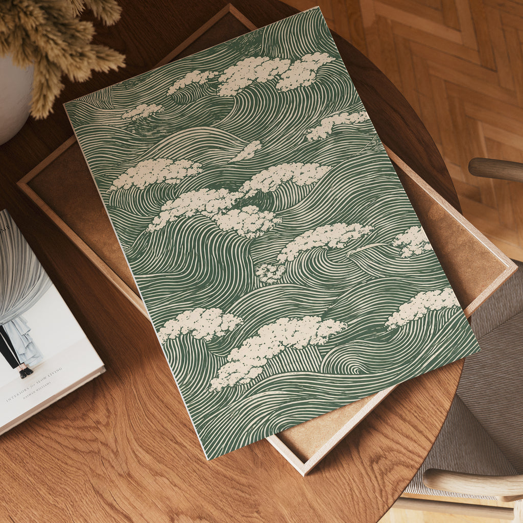 Waves and Clouds Poster