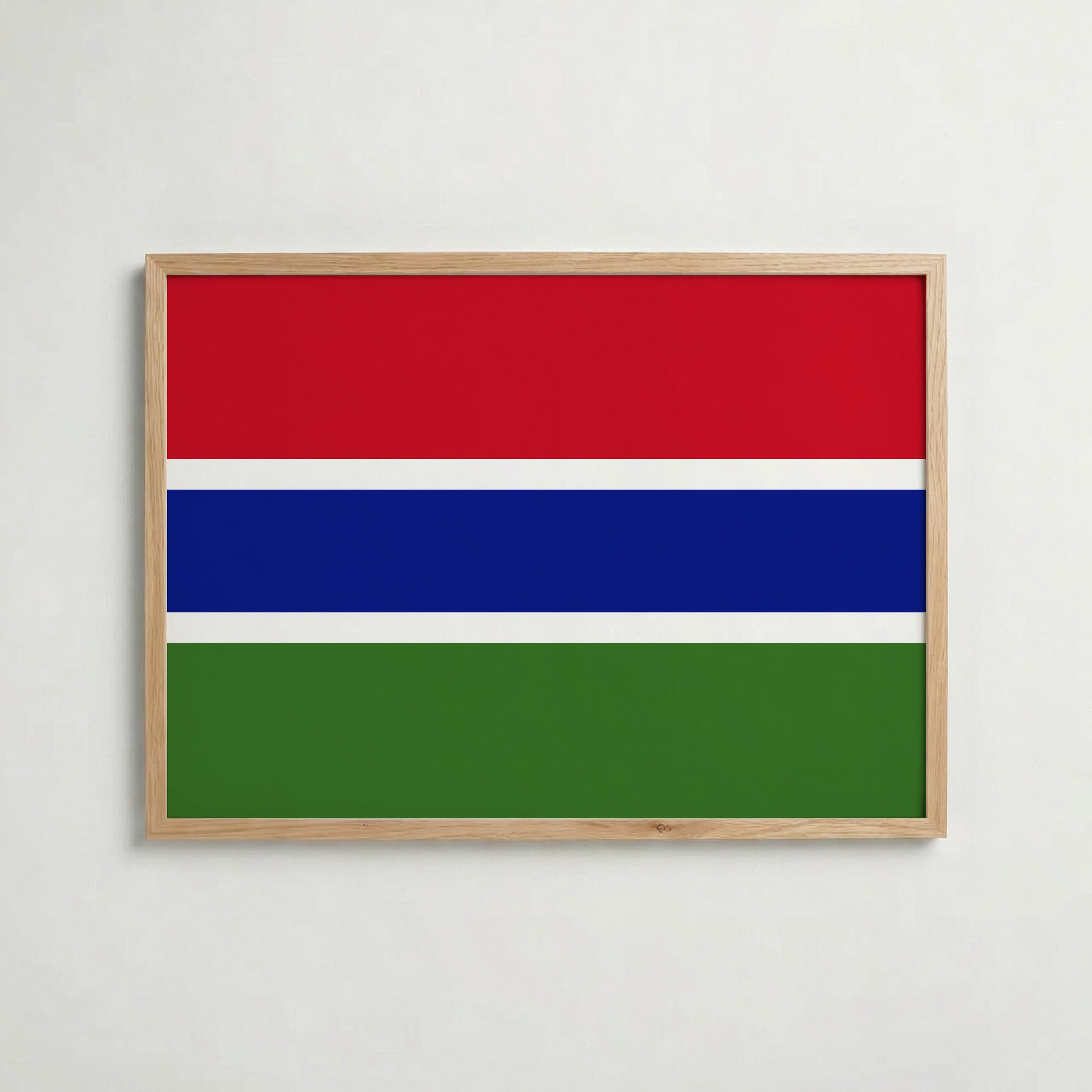 Gambia National Flag Poster i ekram – inramad konsttryck för stilren inredning hos Bozetto