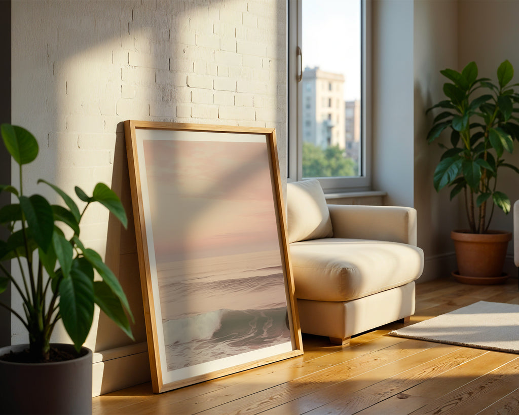 Soft Pink Waves Poster