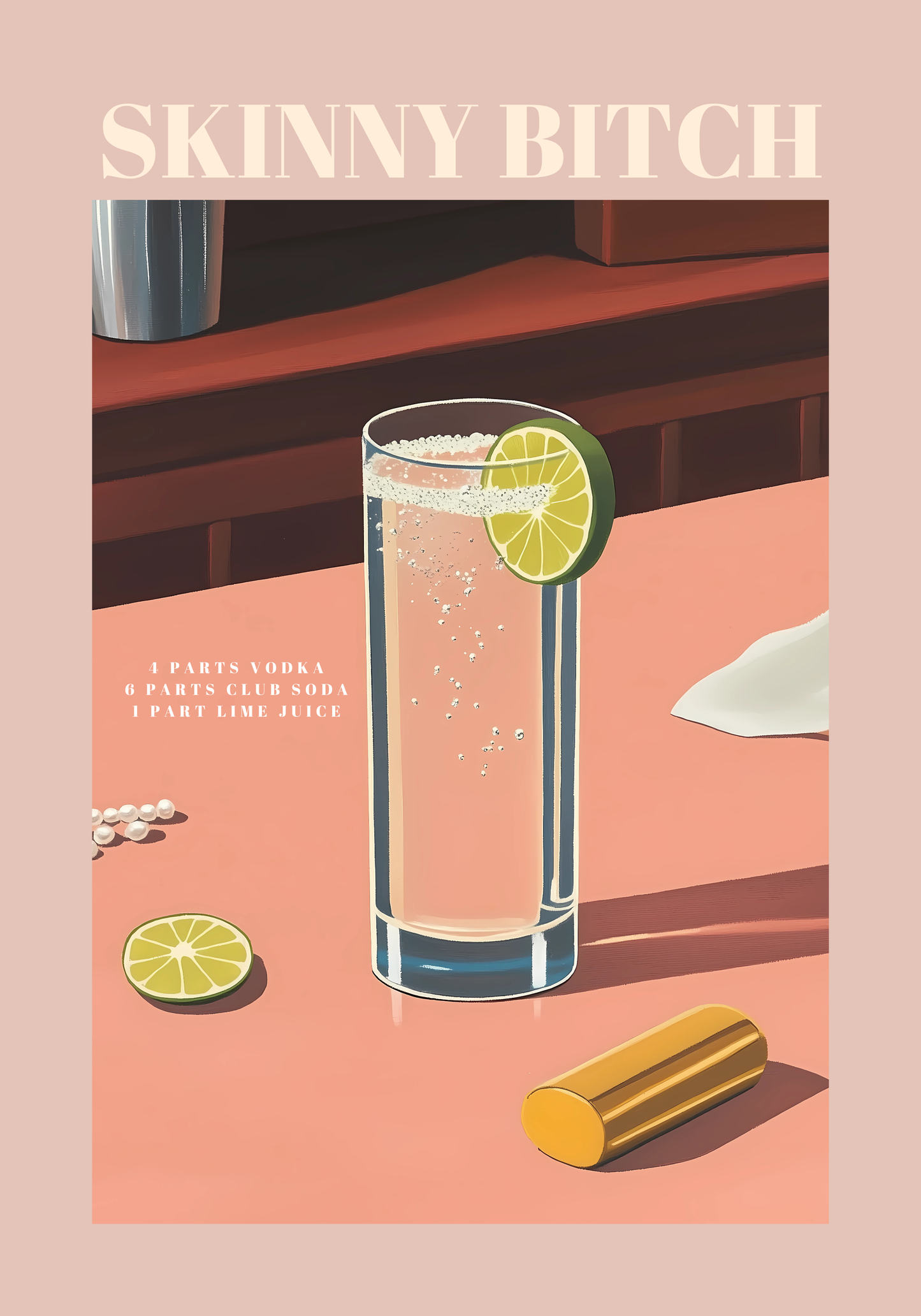 Skinny Bitch Cocktail Poster