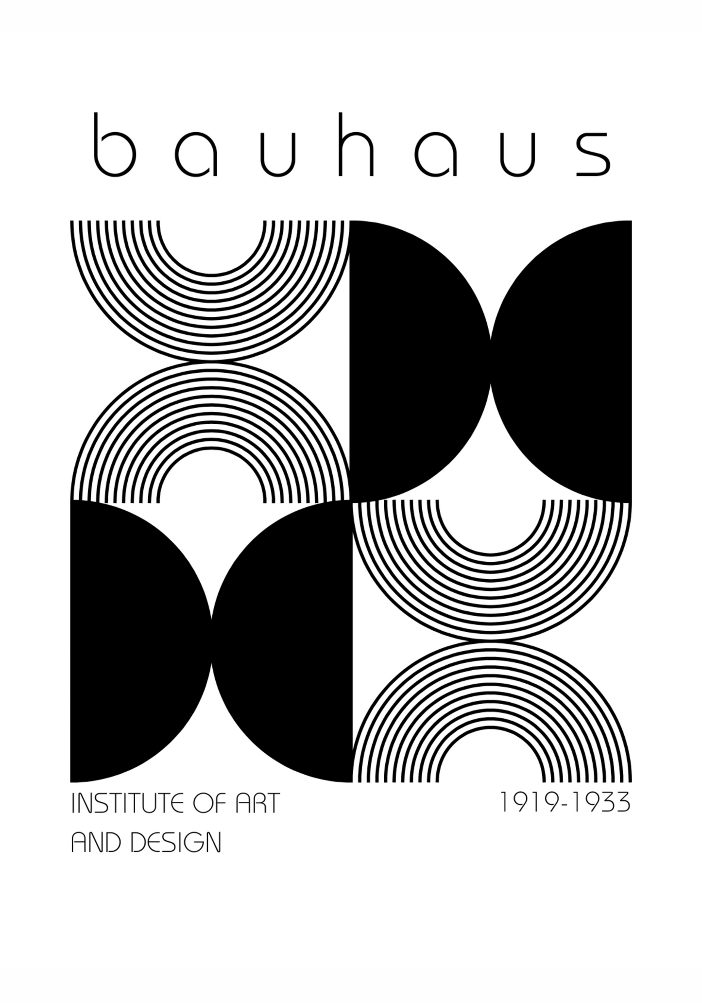 Bauhaus Monochrome Pattern Poster