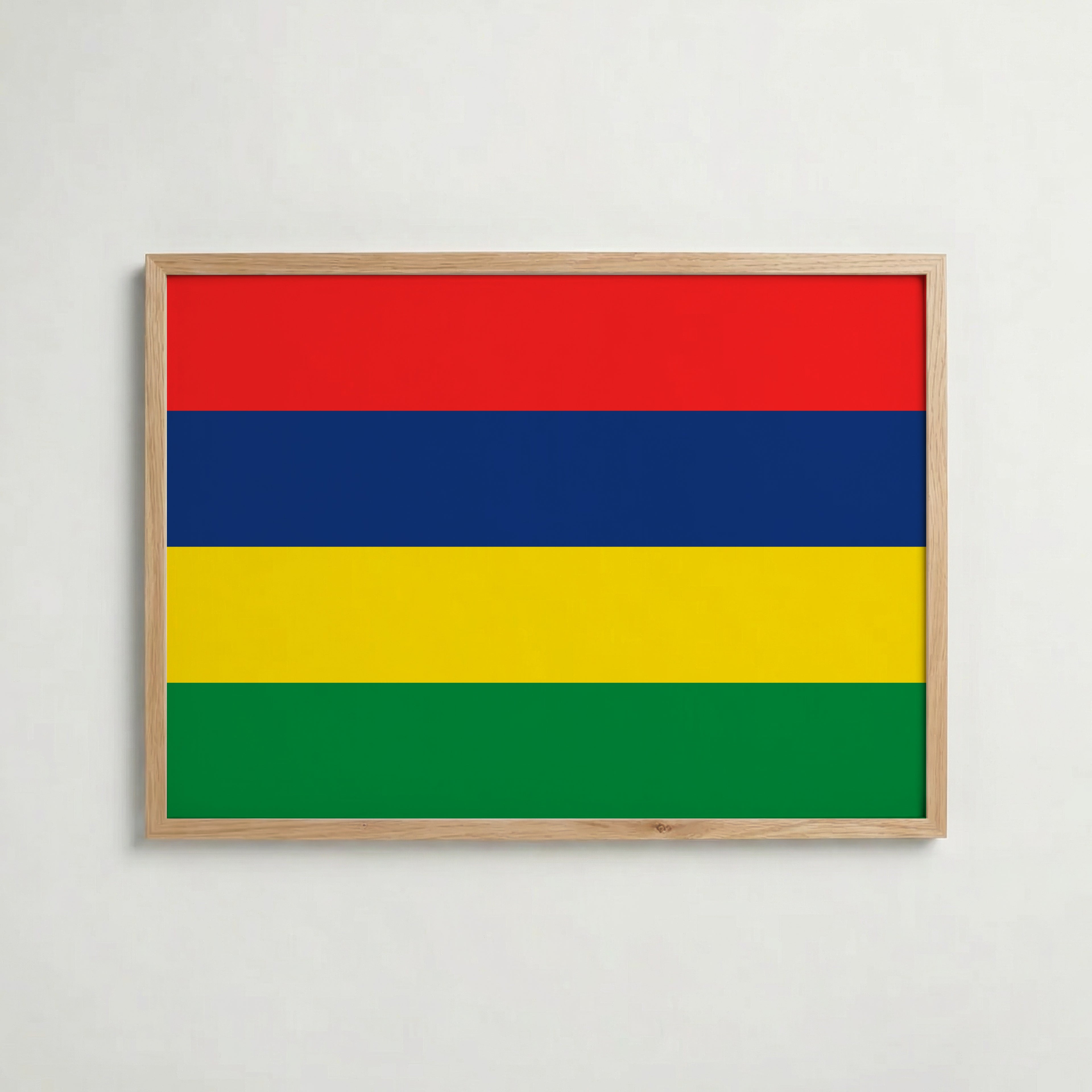 Mauritius National Flag Poster i ekram – inramad konsttryck för stilren inredning hos Bozetto