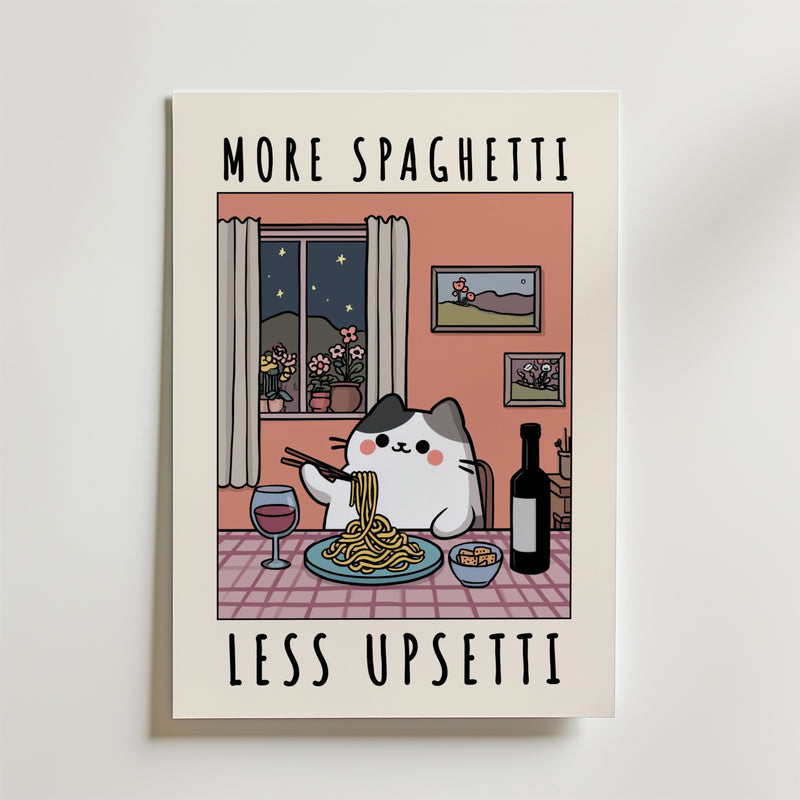 Spaghetti Comfort Cat Poster