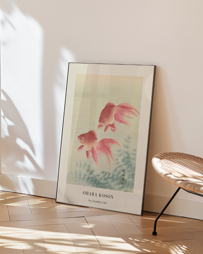 Two Veil Goldfish Ohara Koson Poster
