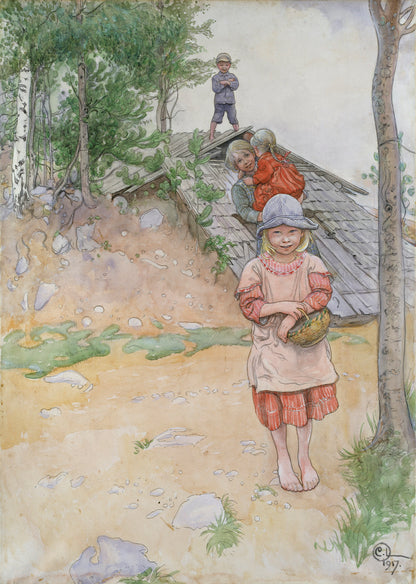 Carl Larsson By the Cellar Poster