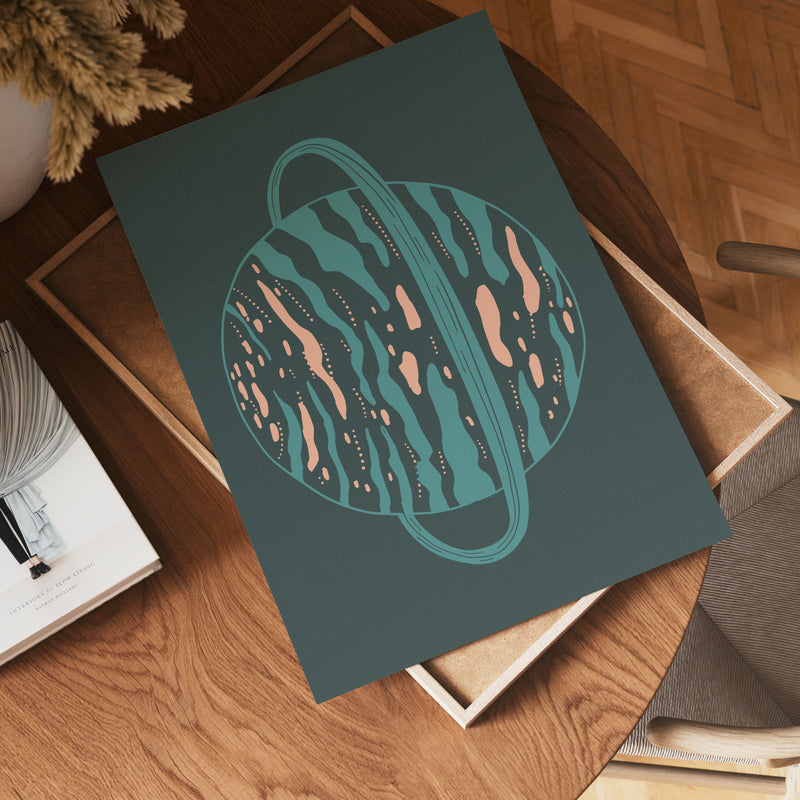 Saturnus Blue Orbit Poster