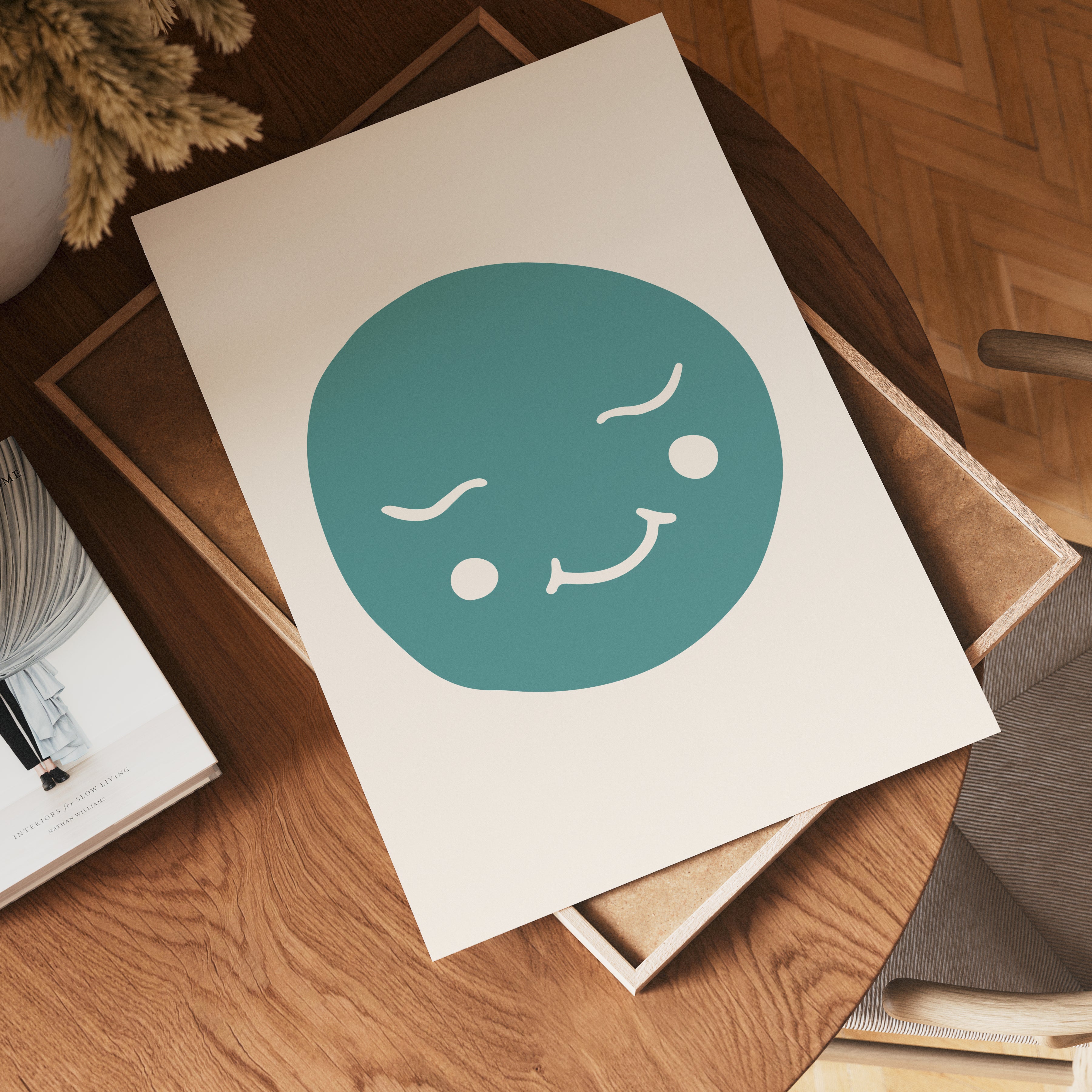 Smiling Moon Face Poster