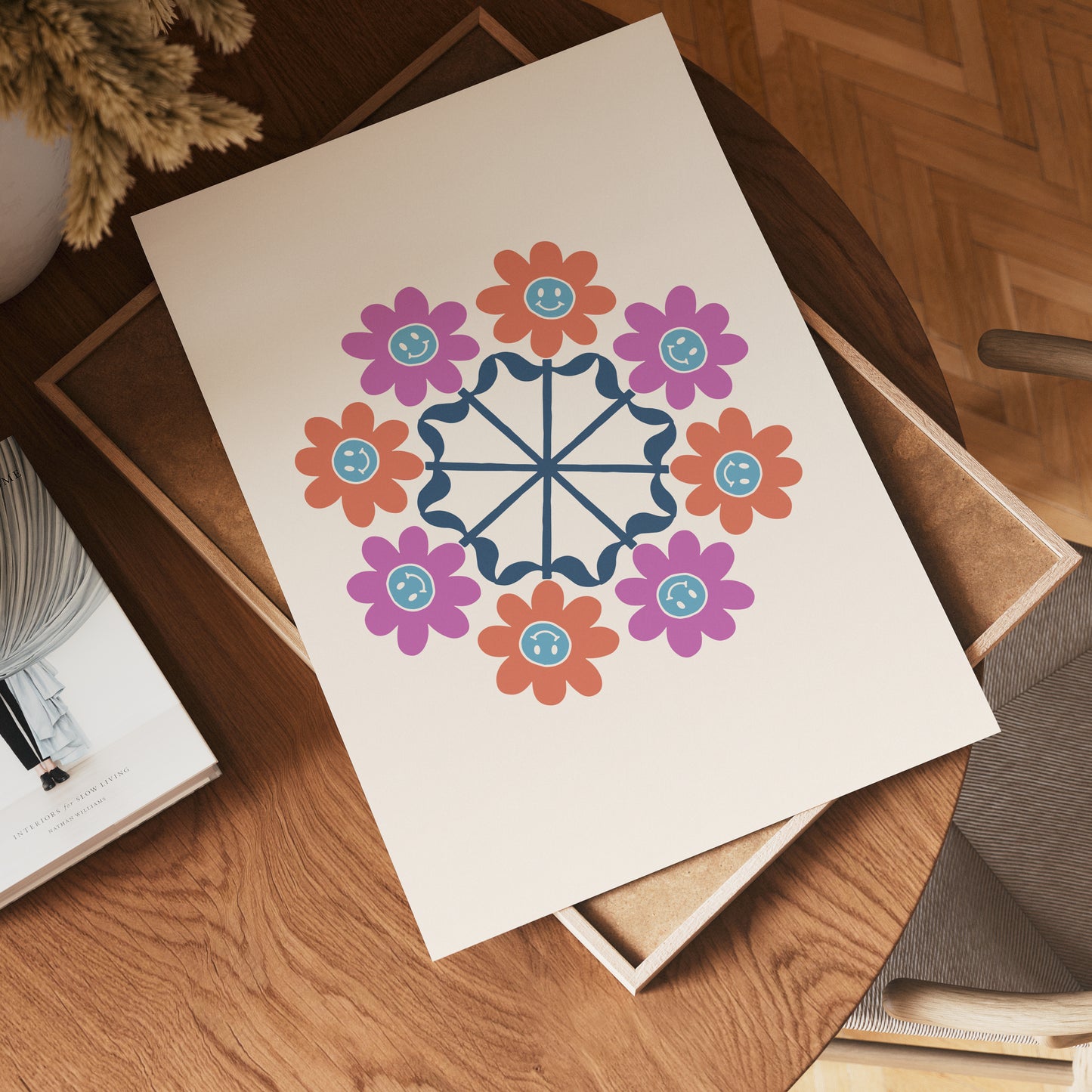 Geometric Floral Mandala Poster