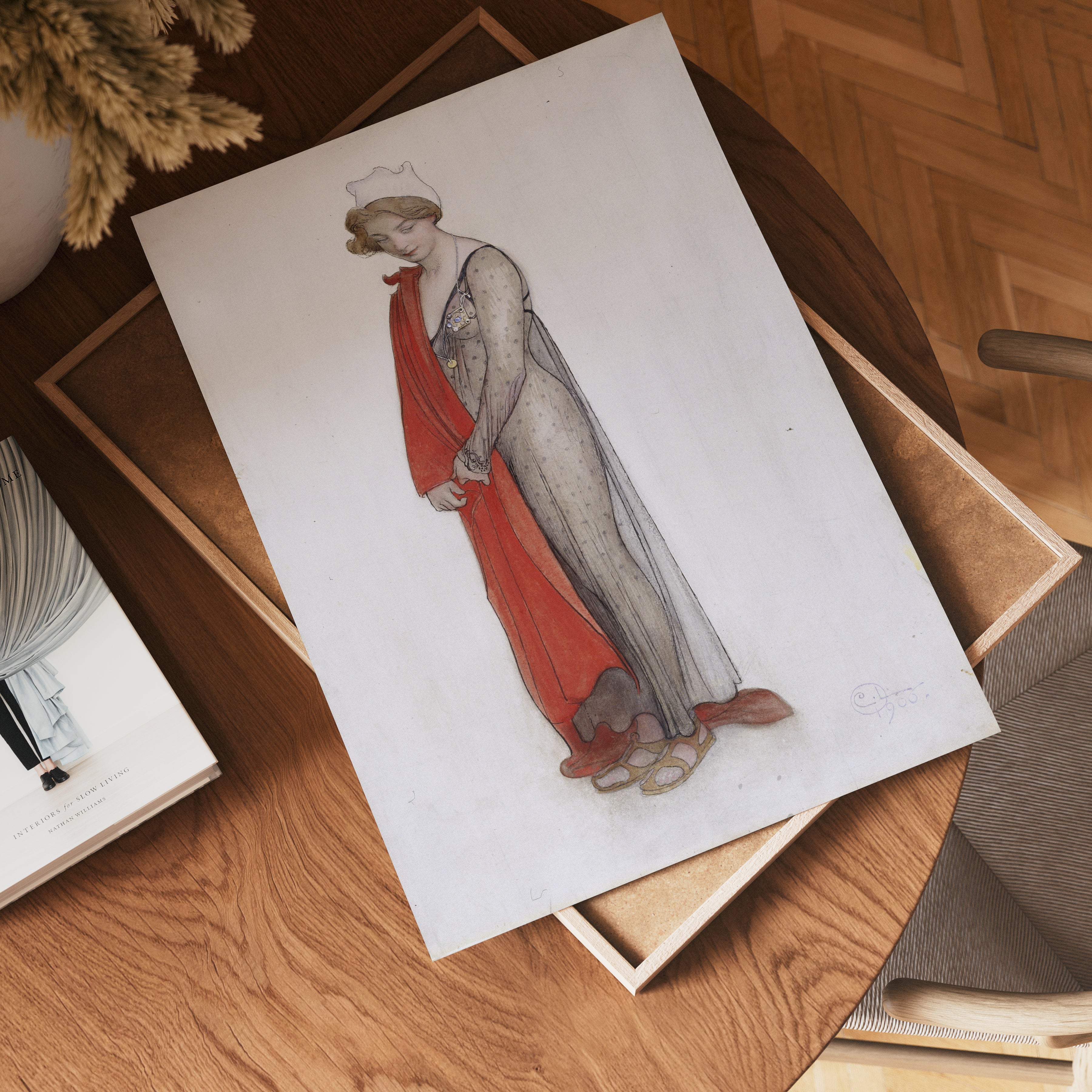 Carl Larsson Rouge et noir Thielska Poster