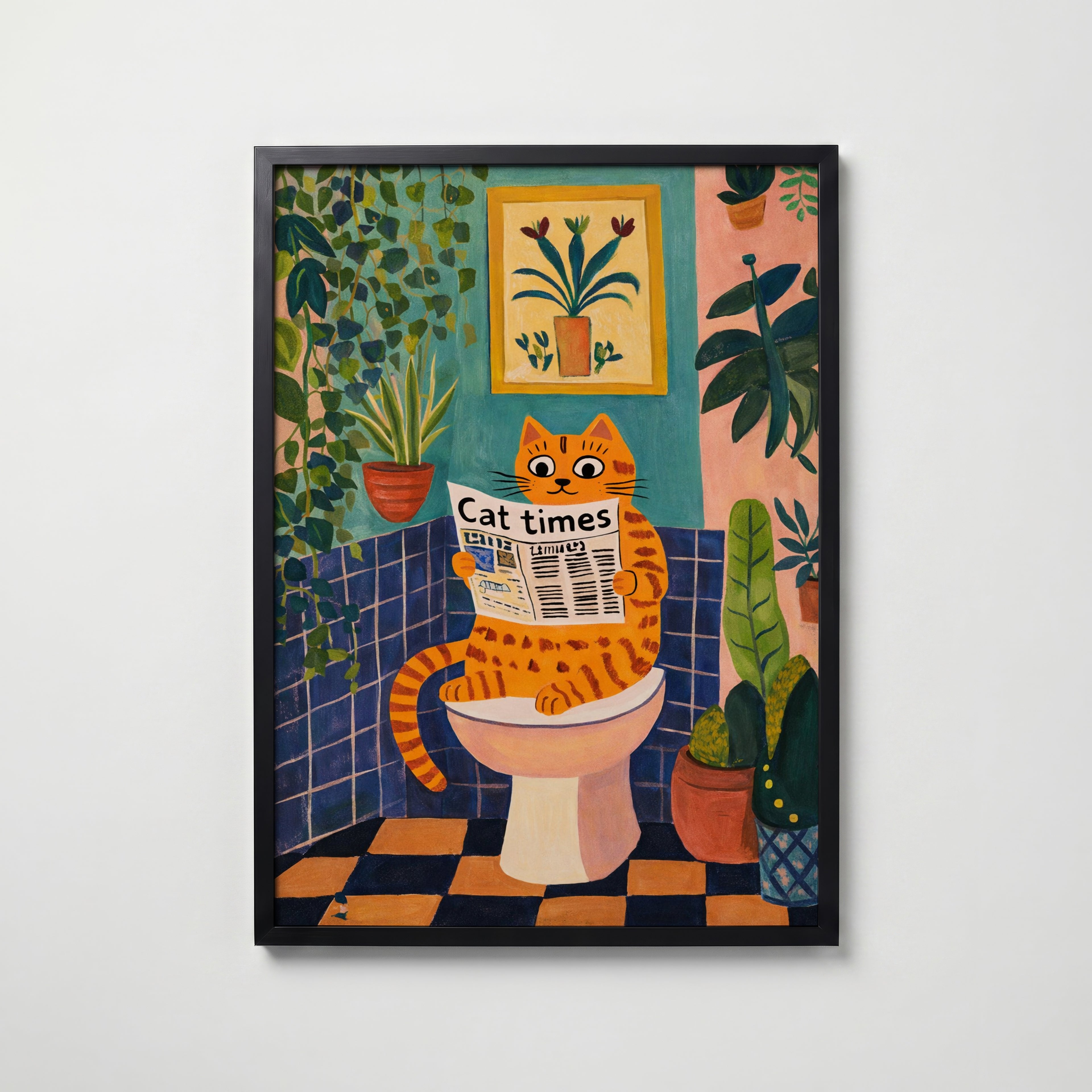 Cat Times Bathroom Ritual Poster poster – väggdekoration för hemmet – köp hos Bozetto