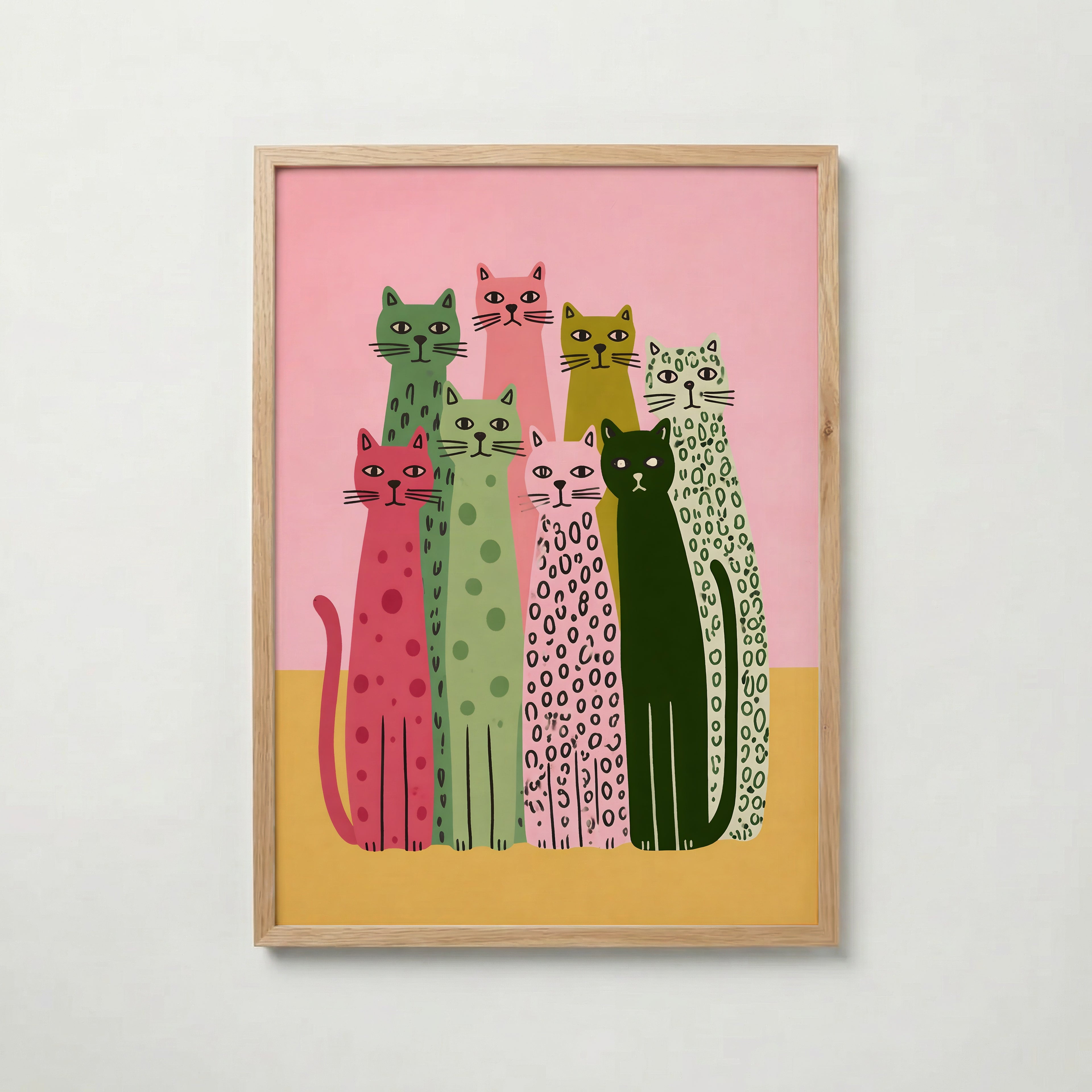 Colorful Cat Lineup Poster