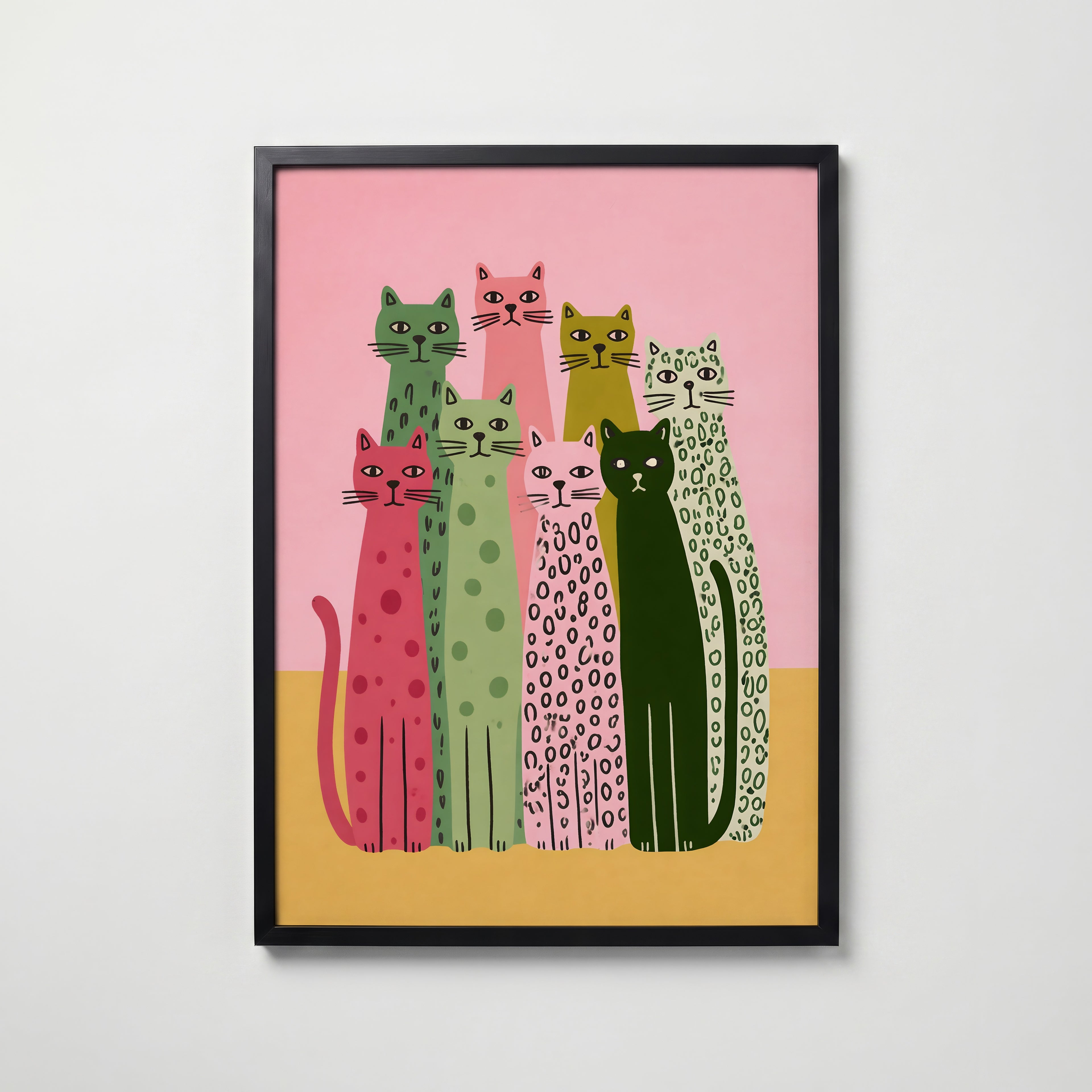 Colorful Cat Lineup Poster