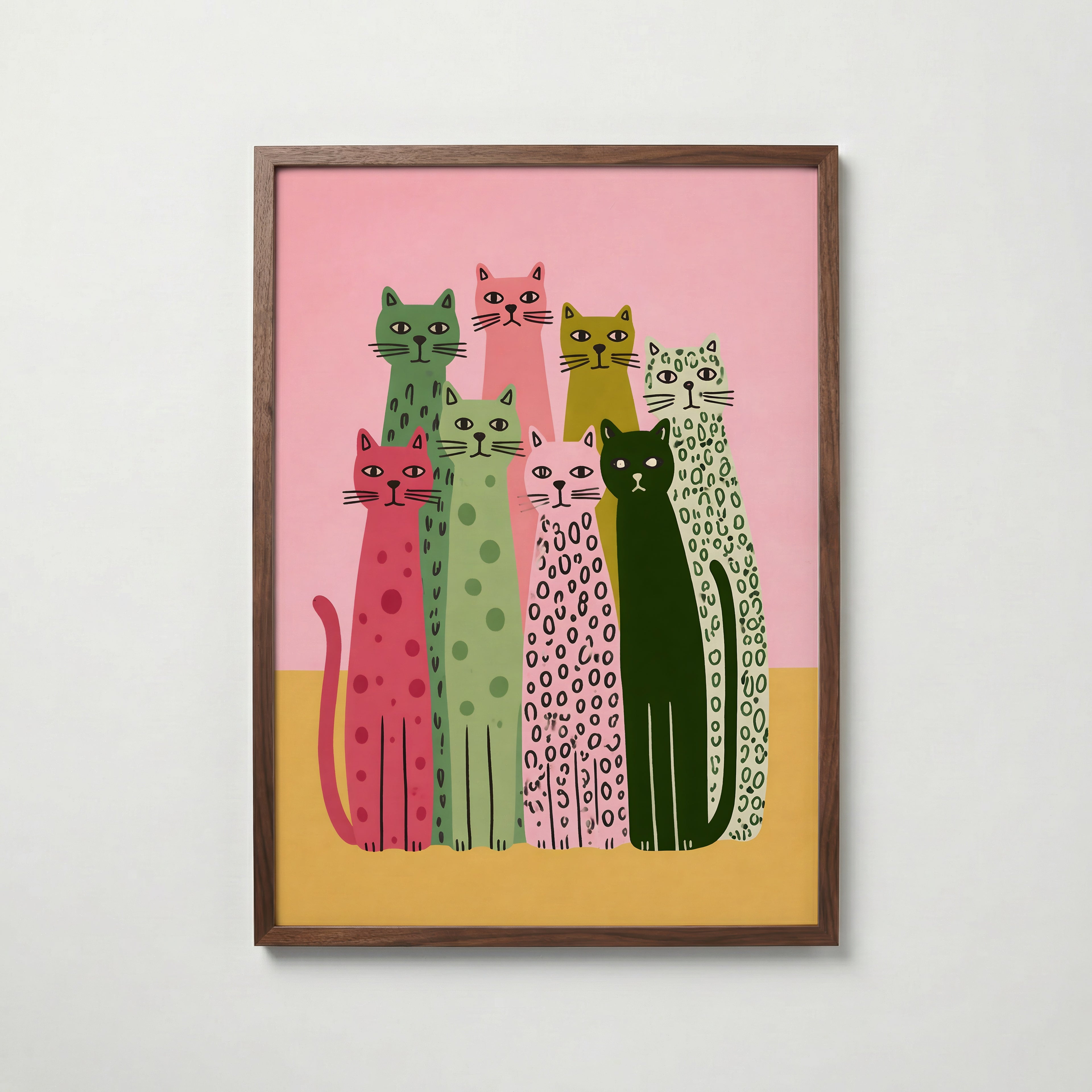 Colorful Cat Lineup Poster