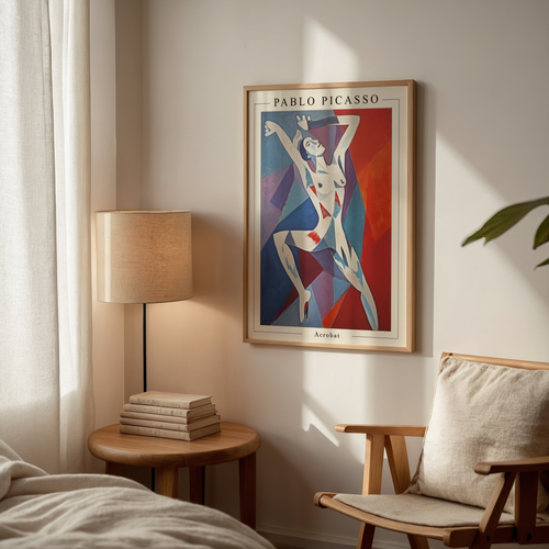 Picasso Echoes of Freedom affisch i ljust minimalistiskt vardagsrum – köp enkelt hos Bozetto