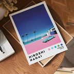 Hiroshi Nagai Pink Sunset Ride Poster