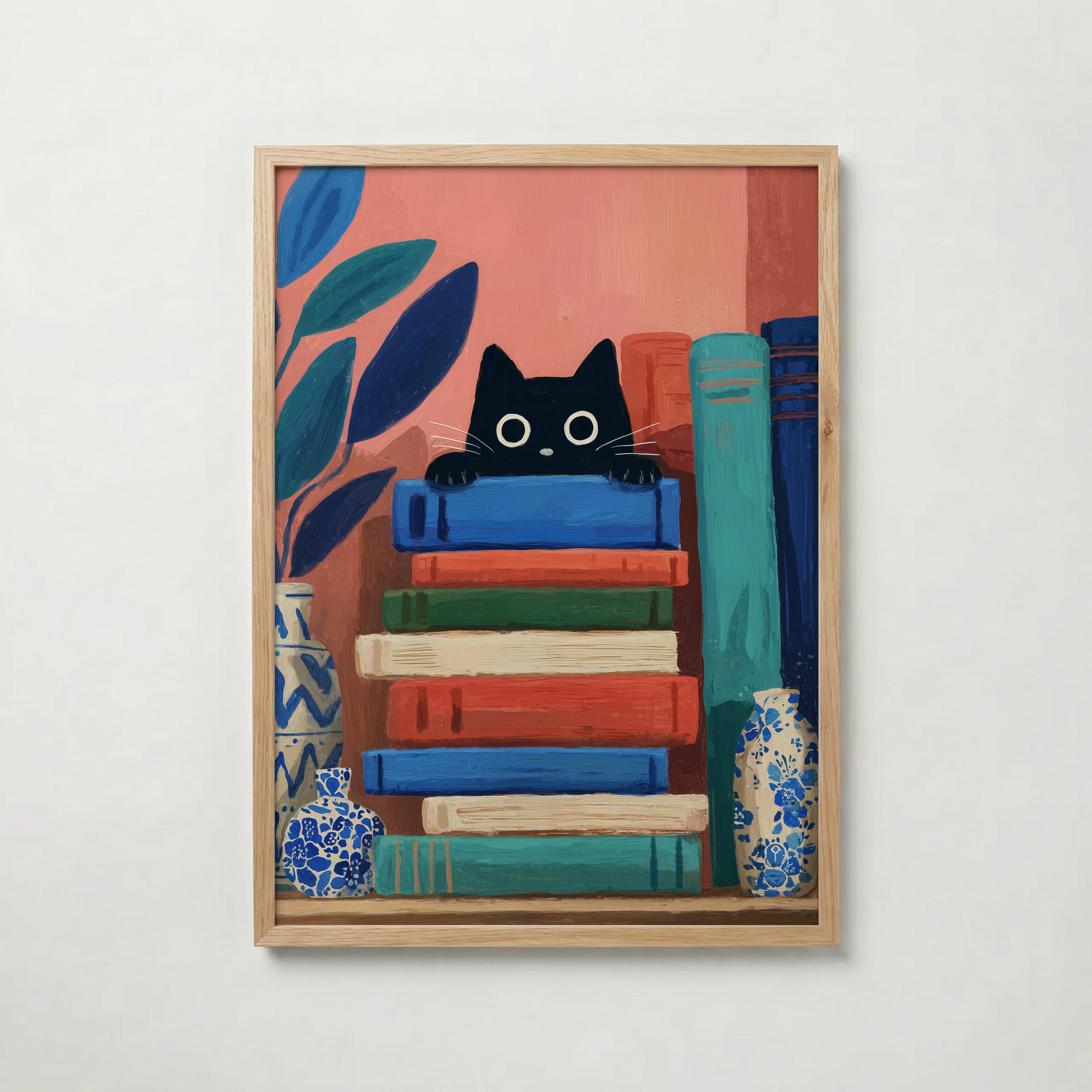 Curious Book Cat Poster
