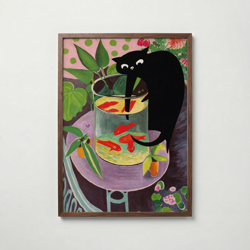 Curious Paws Aquarium Poster