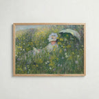 Claude Monet Dans La Prairie 1876 affisch i ljus ekram med naturligt träutseende – Bozetto