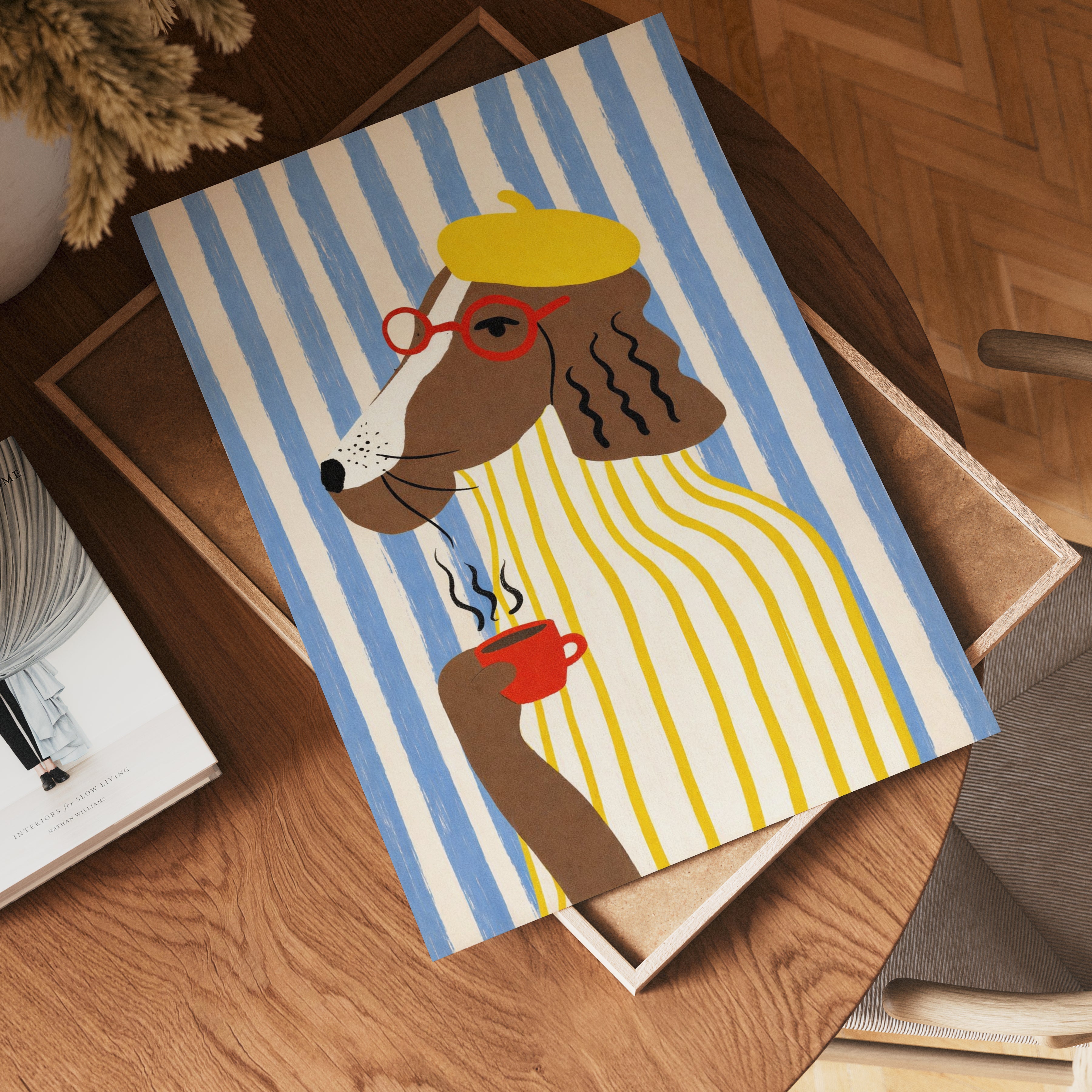 Sunny Café Dog Poster