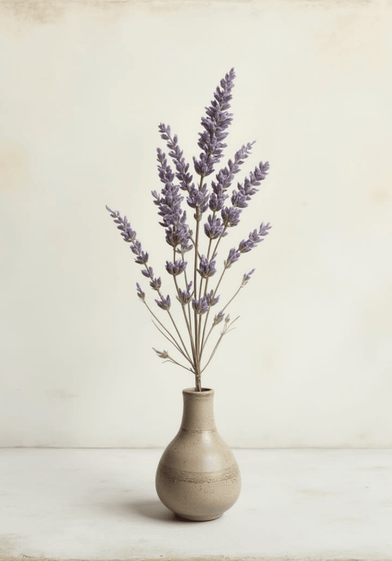 Ceramic Vase Dried Lavender Poster