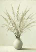 Neutral Pampas Grass In Ceramic Vase Poster