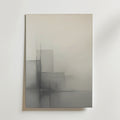 The Whispers of Structure Poster by Bozetto är ett minimalistiskt abstrakt print på premiumpapper med mjuka grå geometriska former och linjer på en neutral bakgrund med en subtil gradient och en lyxig matt yta.